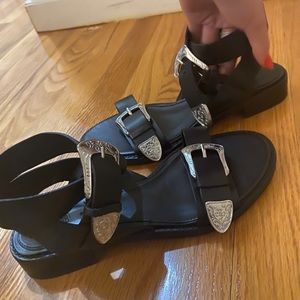 ZARA Buckle Leather Sandals